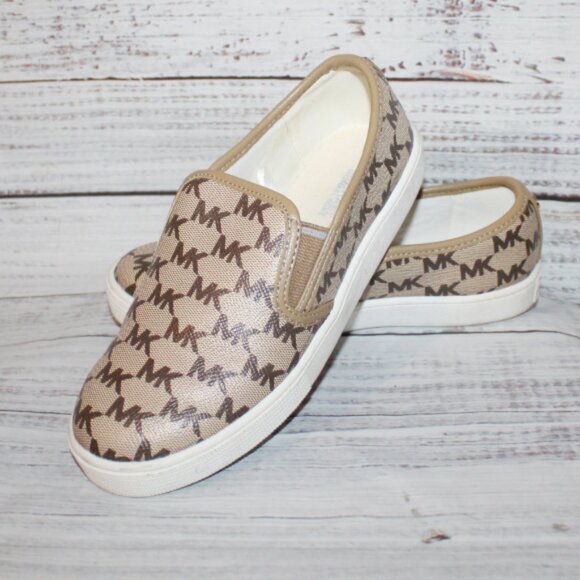 MICHAEL Michael Kors Other - Michael Kors girls slip on beige and brown shoes size 3